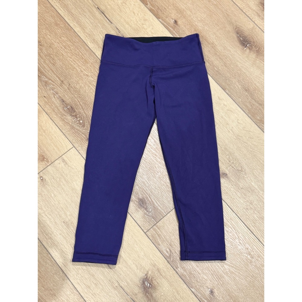 Lululemon Wunder Under Crop Leggings Purple Yoga Pants Size 4